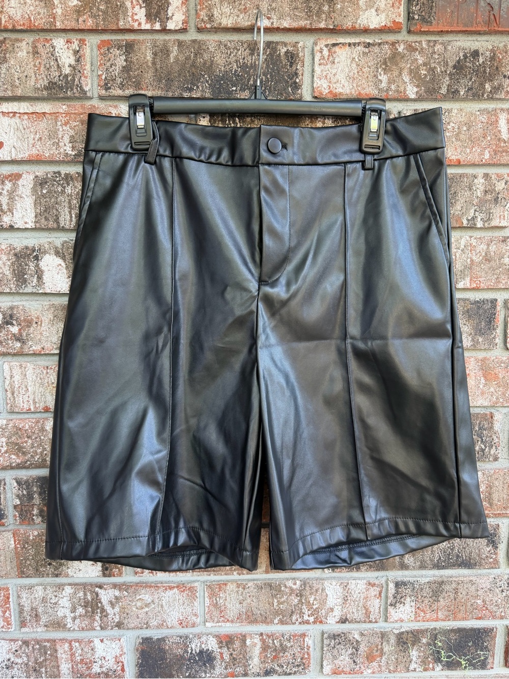 Faux Leather High-Rise Black Women's Pleather Shorts
